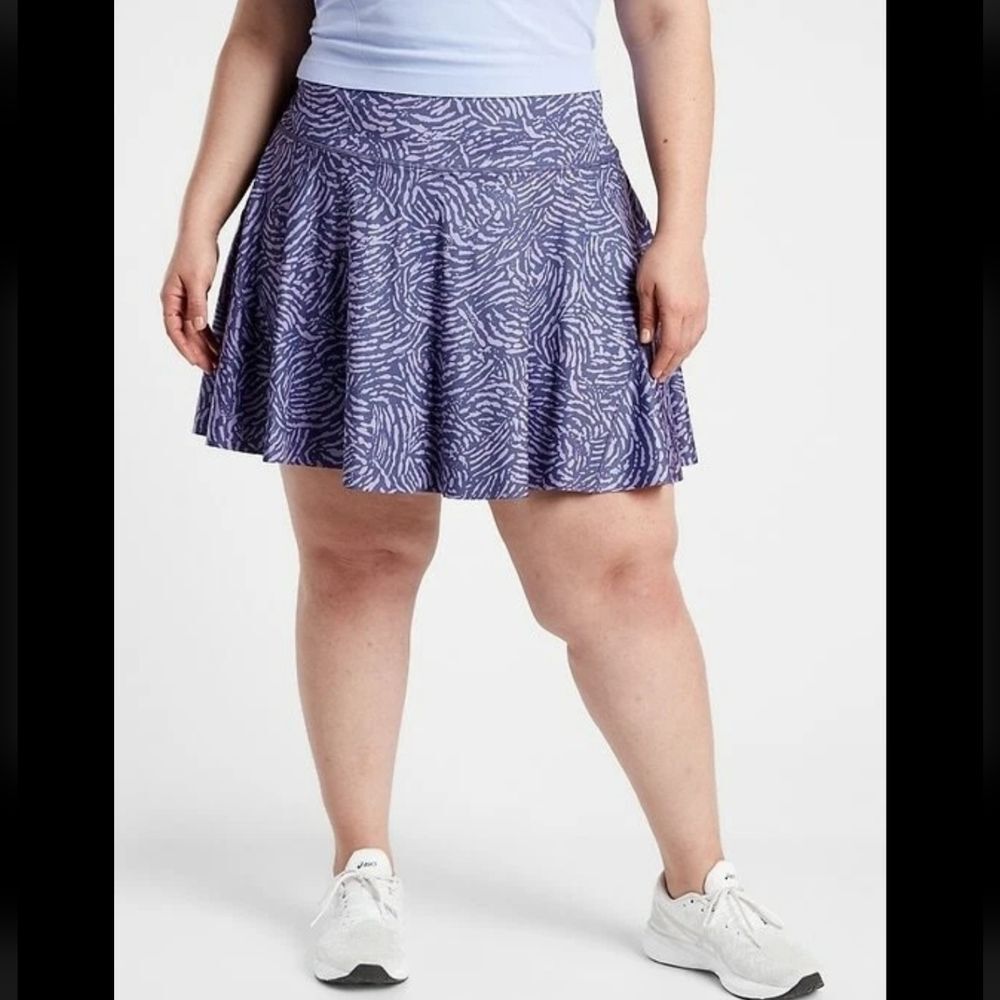 Athleta Ace Printed 13.5" Tennis Skort • Purple Fiji Medieval Violet • Size 2X